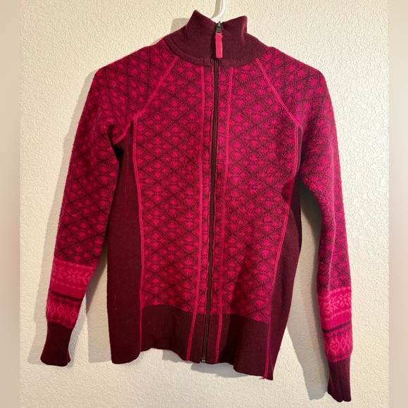 Athleta Burgundy and Red Knit Sweater - Picture 1 of 4